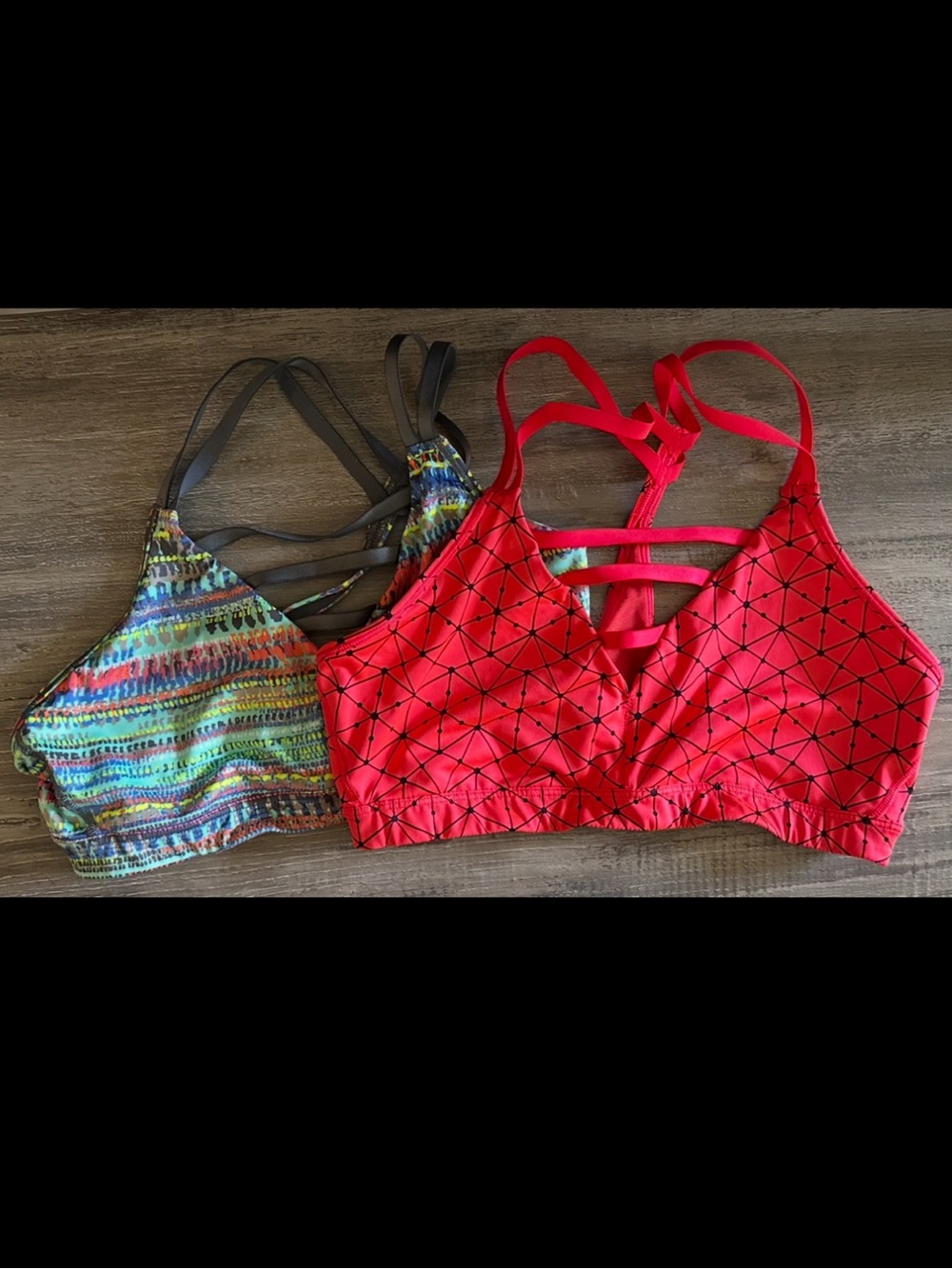 Strappy Cage Fun Patterned Sports Bra Duo